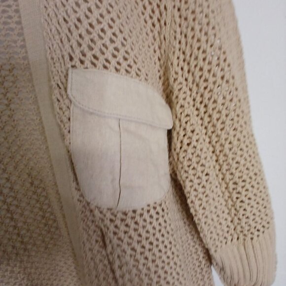 UEC Jaclyn Smith Tan Knit Cardigan with pockets size medium - Picture 5 of 8